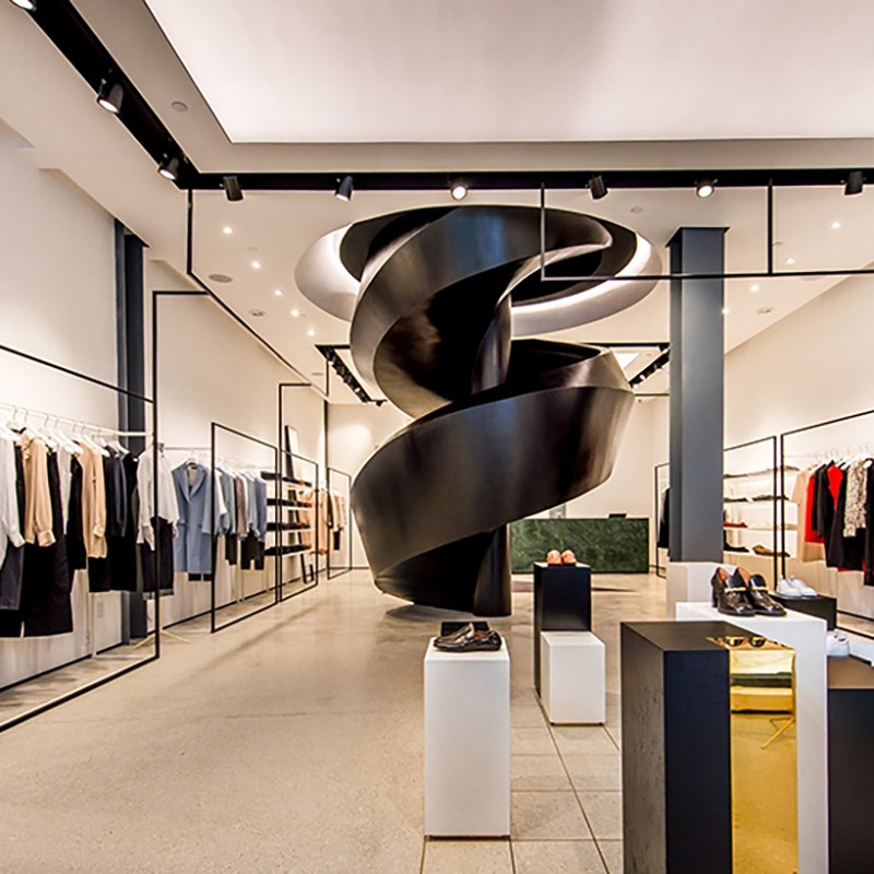 Inside a clothing store
